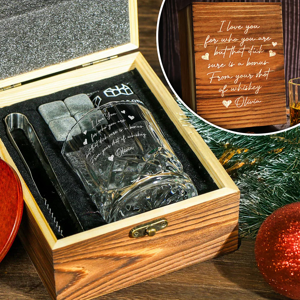I Love You For Who You Are Couple Personalized Engraved Whiskey Glass Set with Wooden Box HA75 898038 - Image 6