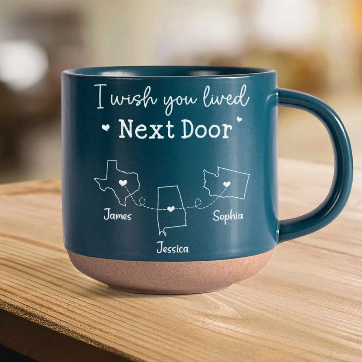 I Wish We Lived Closer Bestie Personalized Gift Engraved Pottery Mug HA75 891550 - Image 3