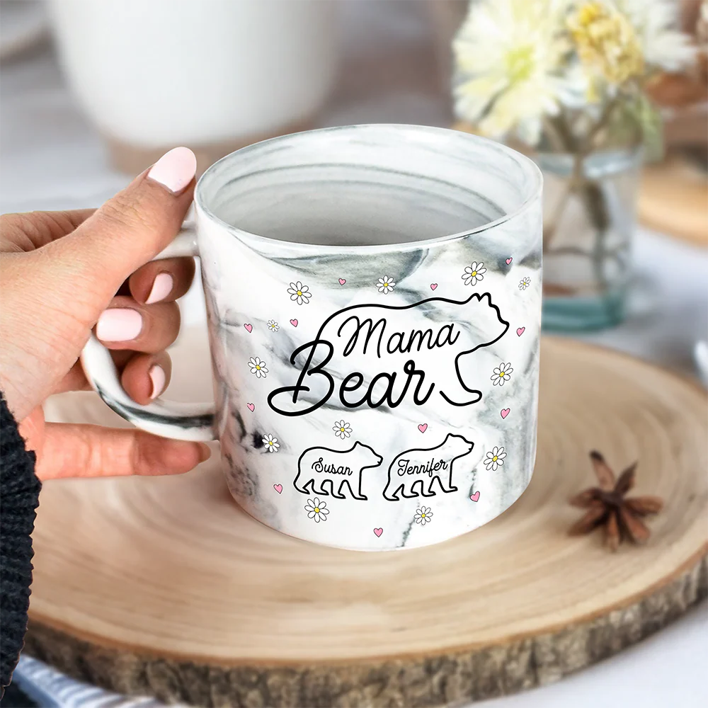 Mama Bear Family Personalized Marble Mug Mother's Day Gift For Mom HA75 892176 - Image 5