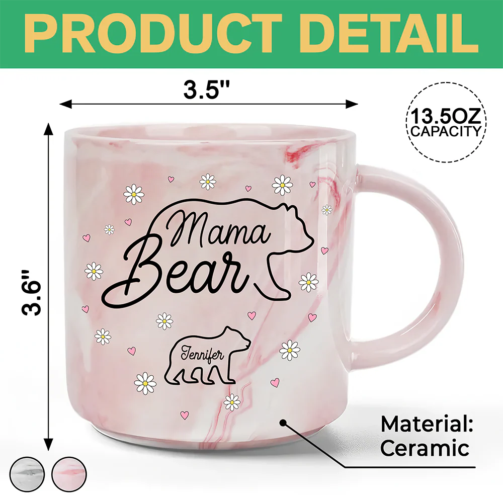 Mama Bear Family Personalized Marble Mug Mother's Day Gift For Mom HA75 892176 - Image 7