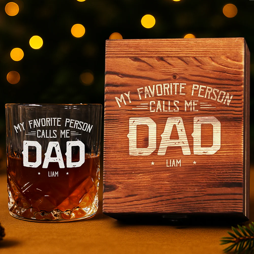 My Favorite People Call Me Papa Engraved Whiskey Glass Set with Wooden Box HA75 898036 - Image 6