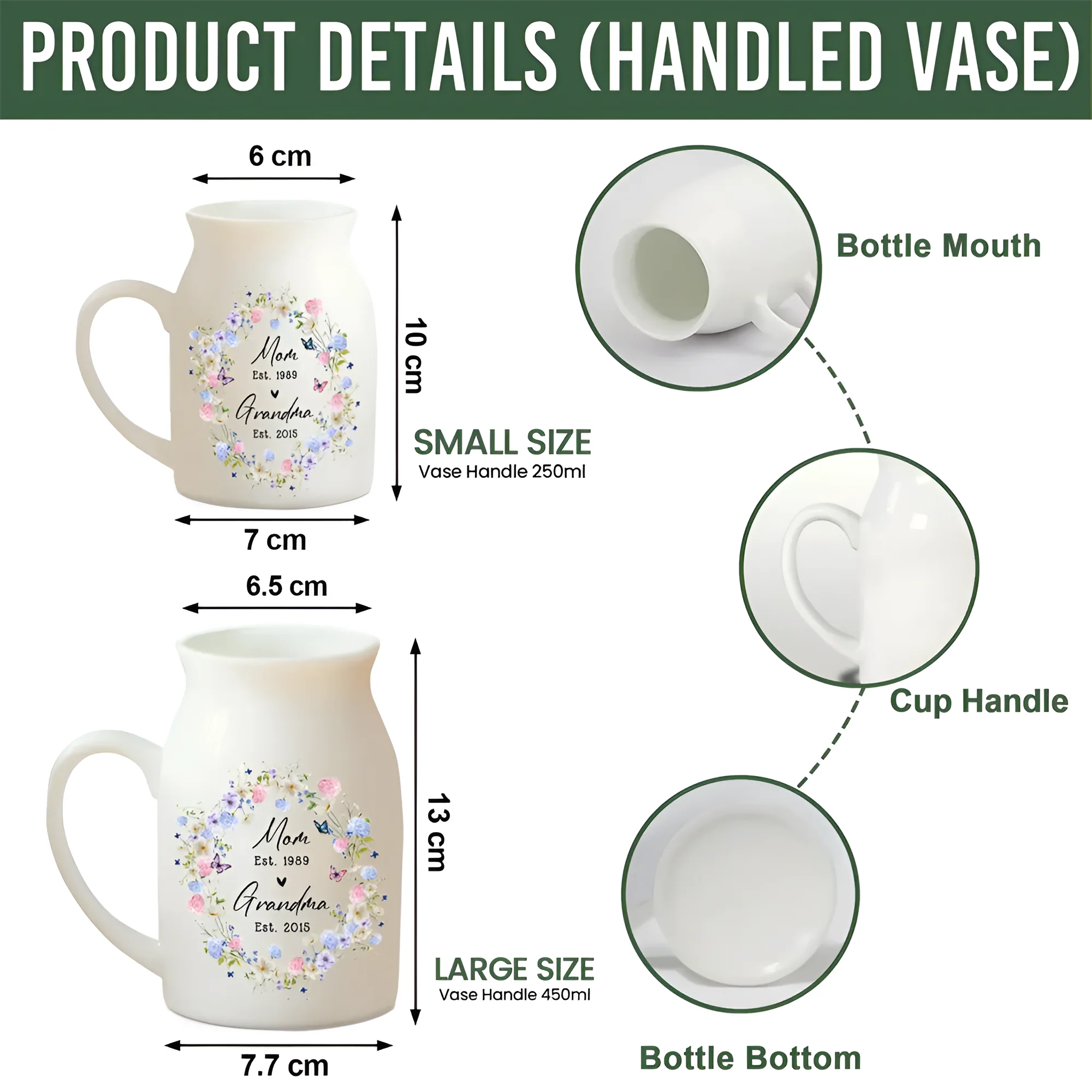 New Grandma Flower Vase Mothers Day Gift, Birthday Gift Flower Vase for Nana, Gift for Mom HA75 898998 - Image 6