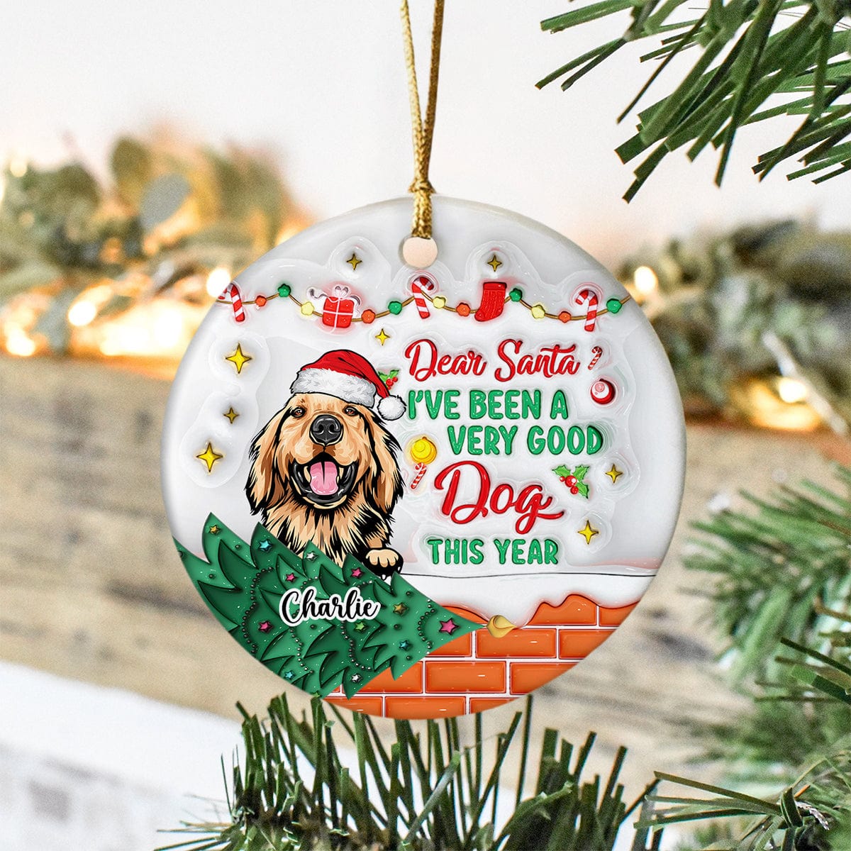 On The Naughty List And I Regret Nothing Dog Personalized 3D Inflated Effect Printed Ornament N304 HA75 891508