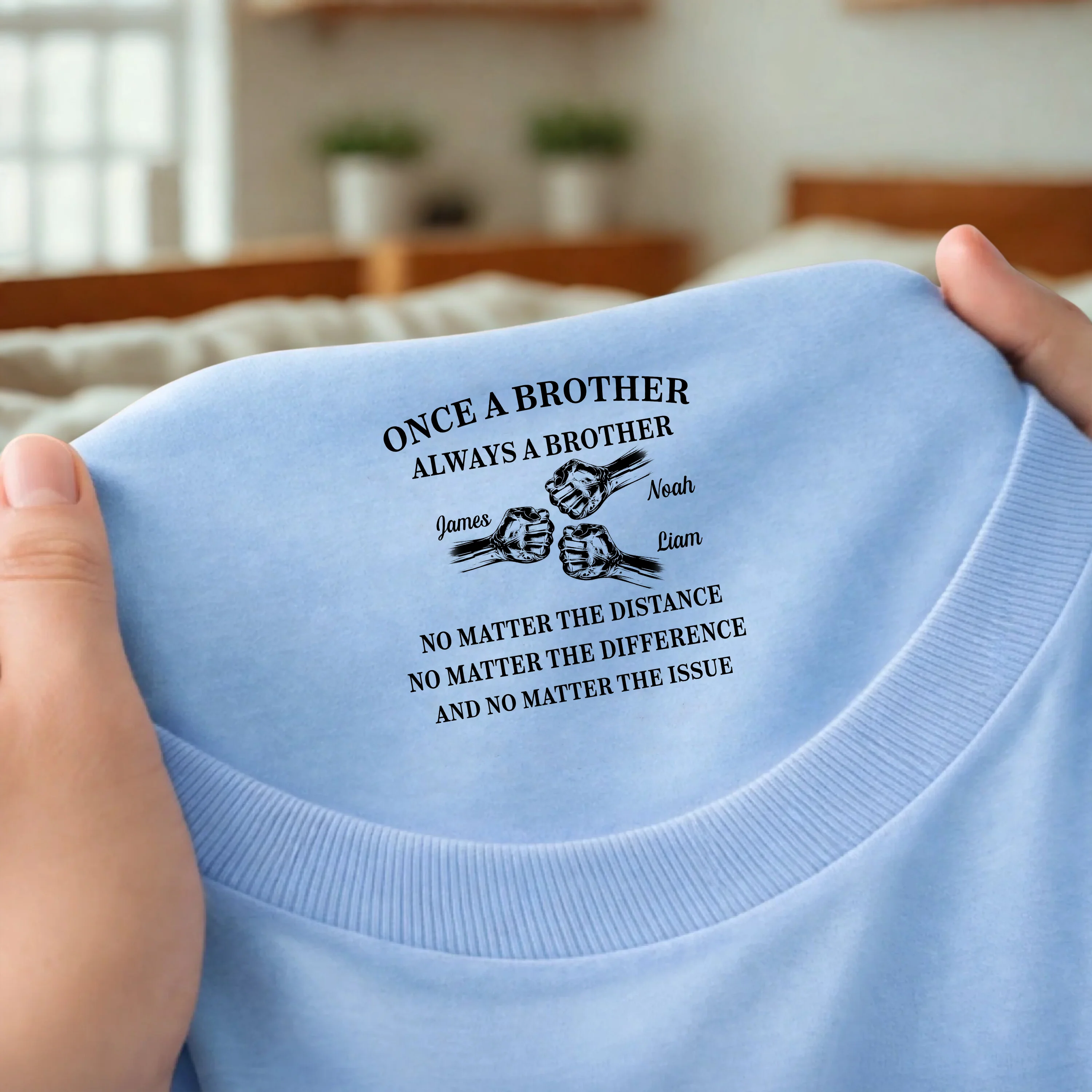 Once A Brother Always A Brother Personalized Back Neck Shirt Birthday Gifts For Brother HA75 920806 - Image 2