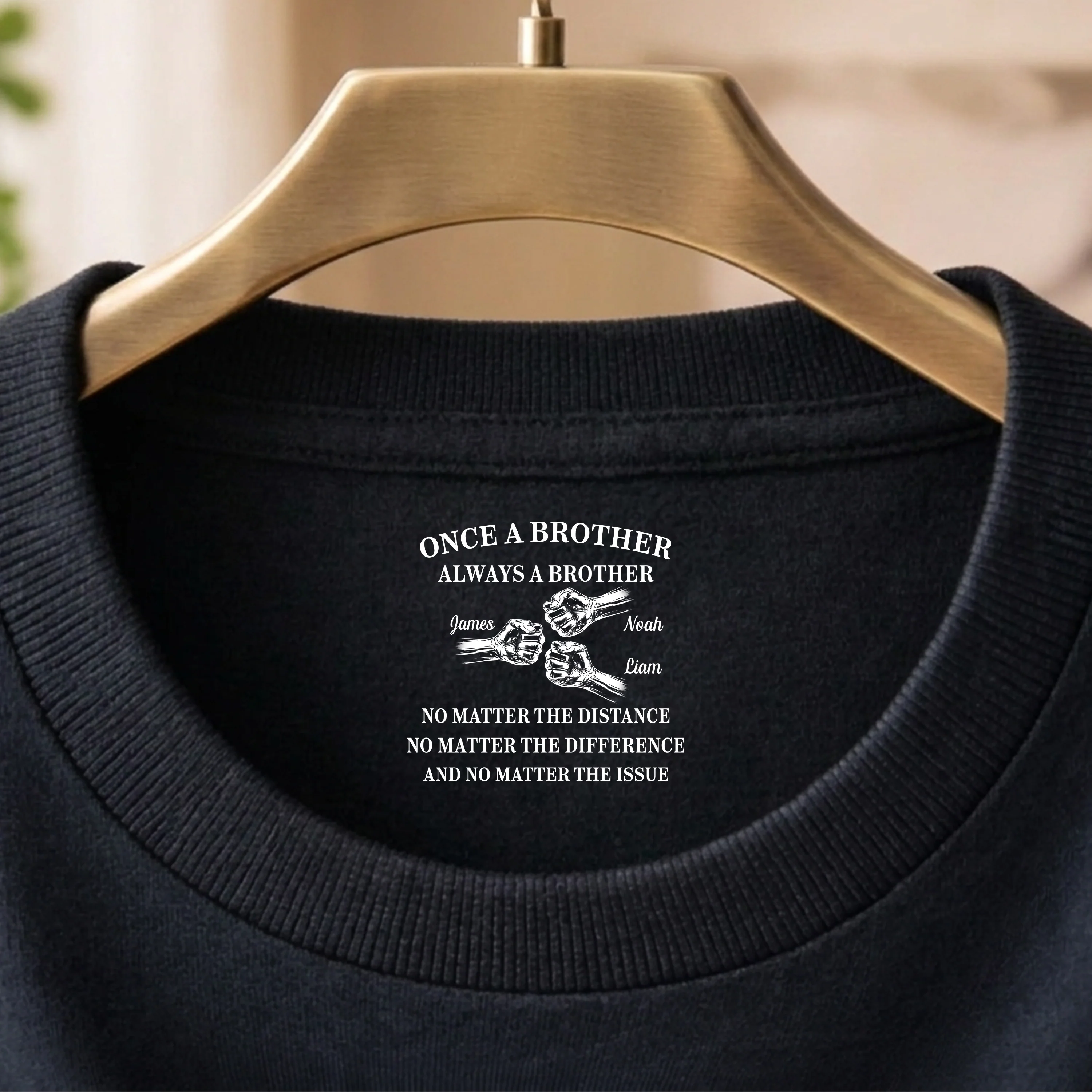 Once A Brother Always A Brother Personalized Back Neck Shirt Birthday Gifts For Brother HA75 920806 - Image 3