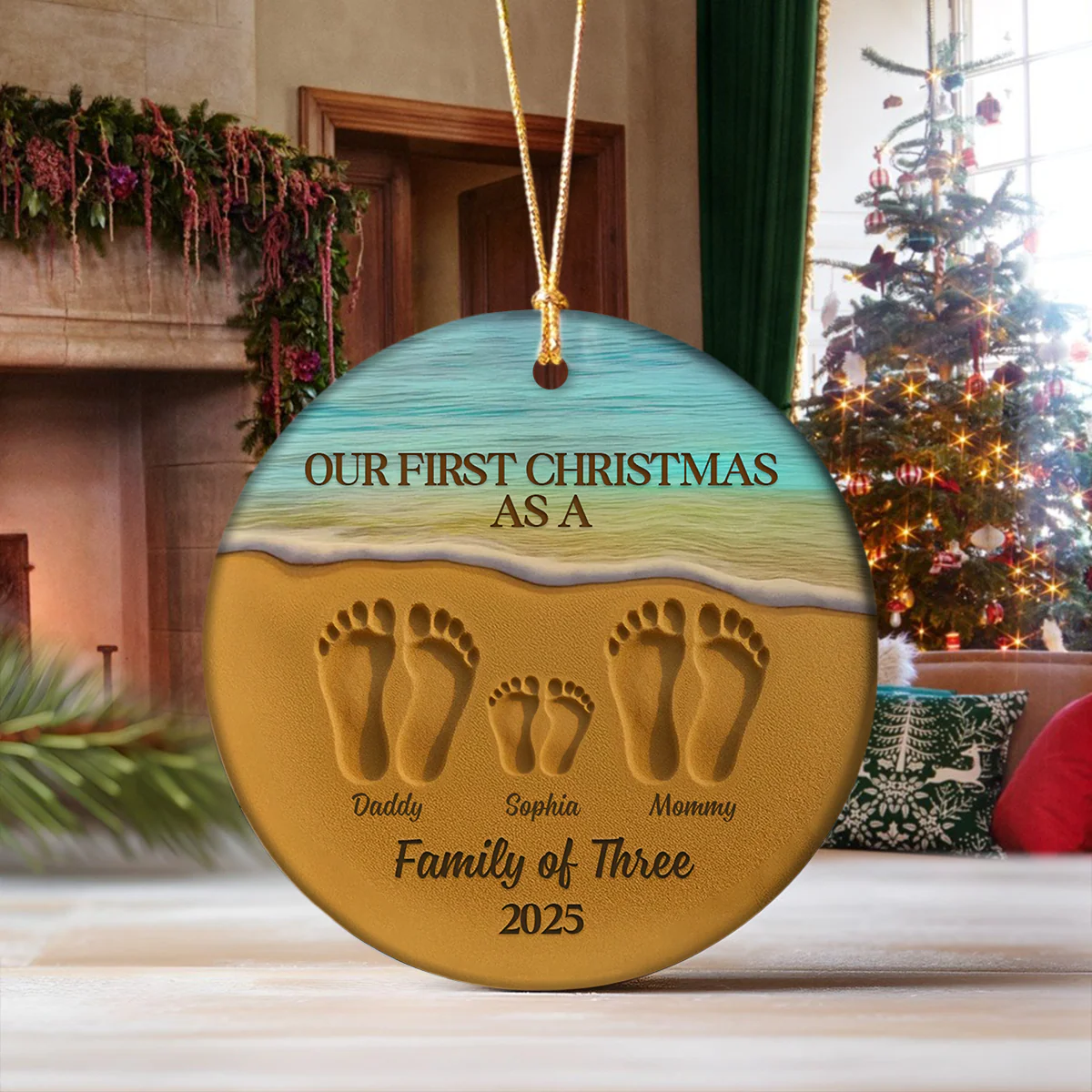 Our First Christmas As A Family Personalized Ceramic Ornament HA75 897472 - Image 5