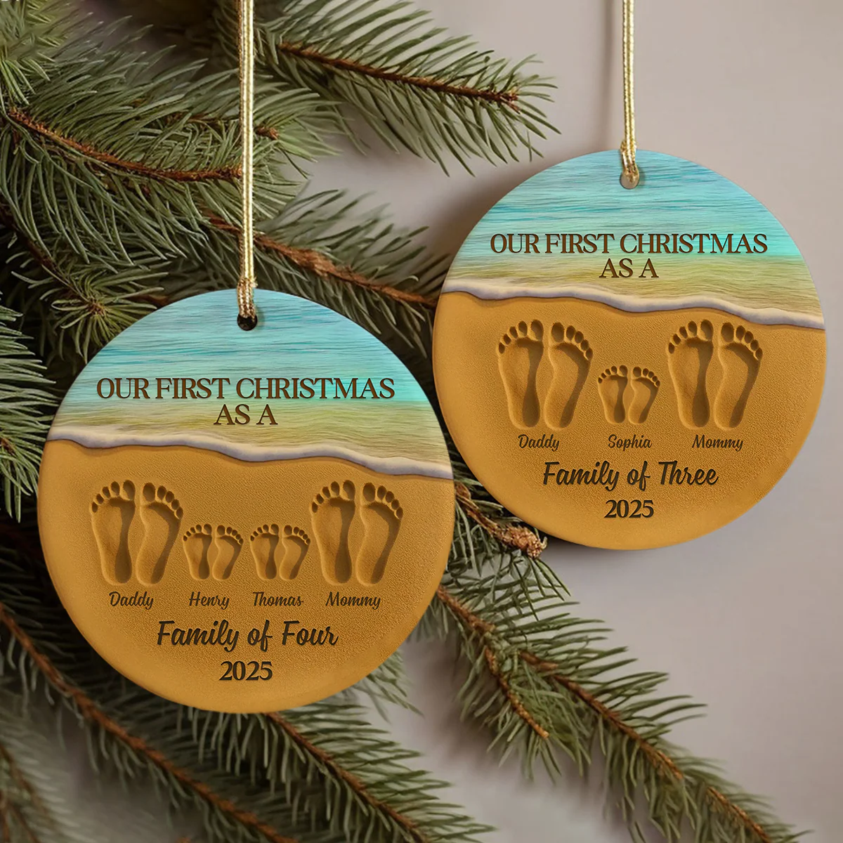 Our First Christmas As A Family Personalized Ceramic Ornament HA75 897472 - Image 6