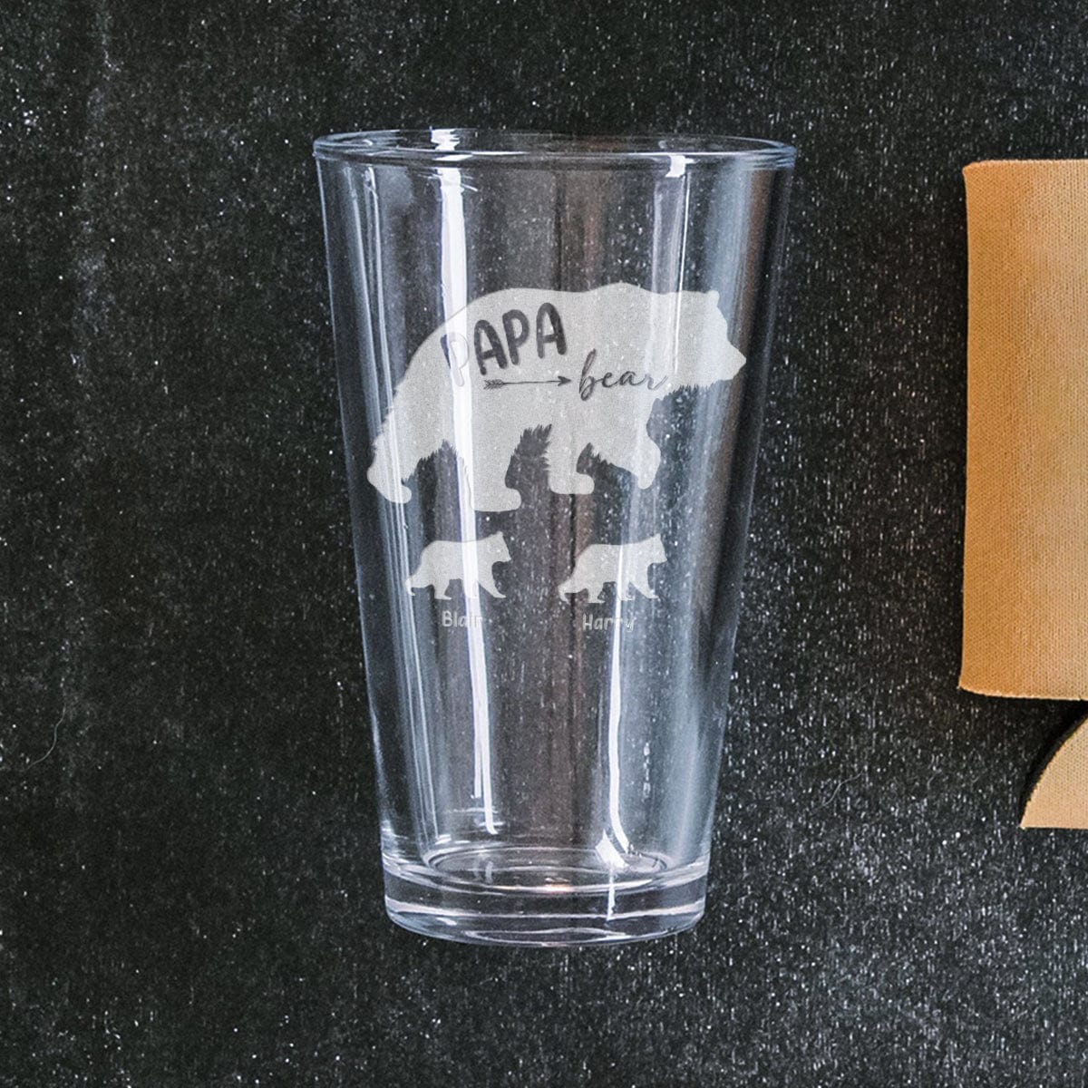 Papa Bear Personalized Gift Laser Engraved Beer Glass HA75 890554