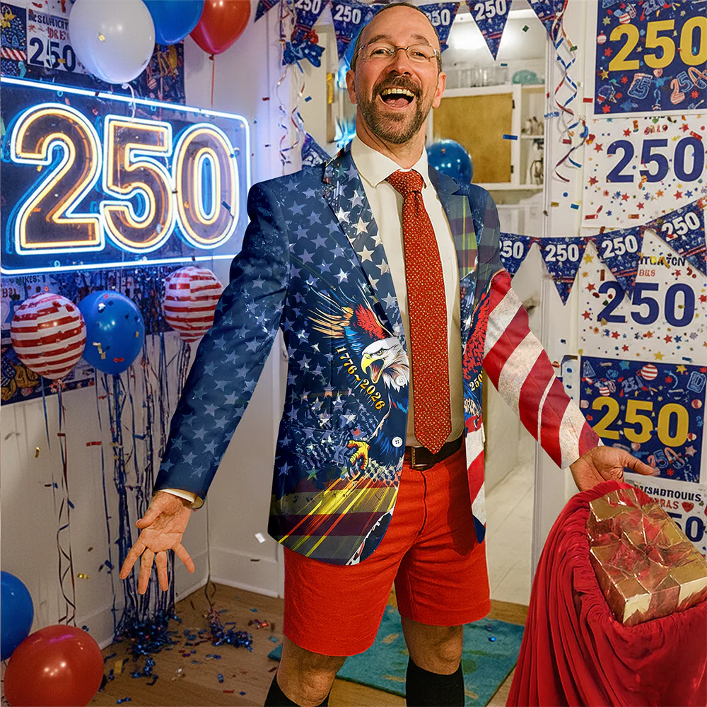 Patriotic 250th America 1776-2026 Eagle Men's Suit HA75 920846 - Image 3