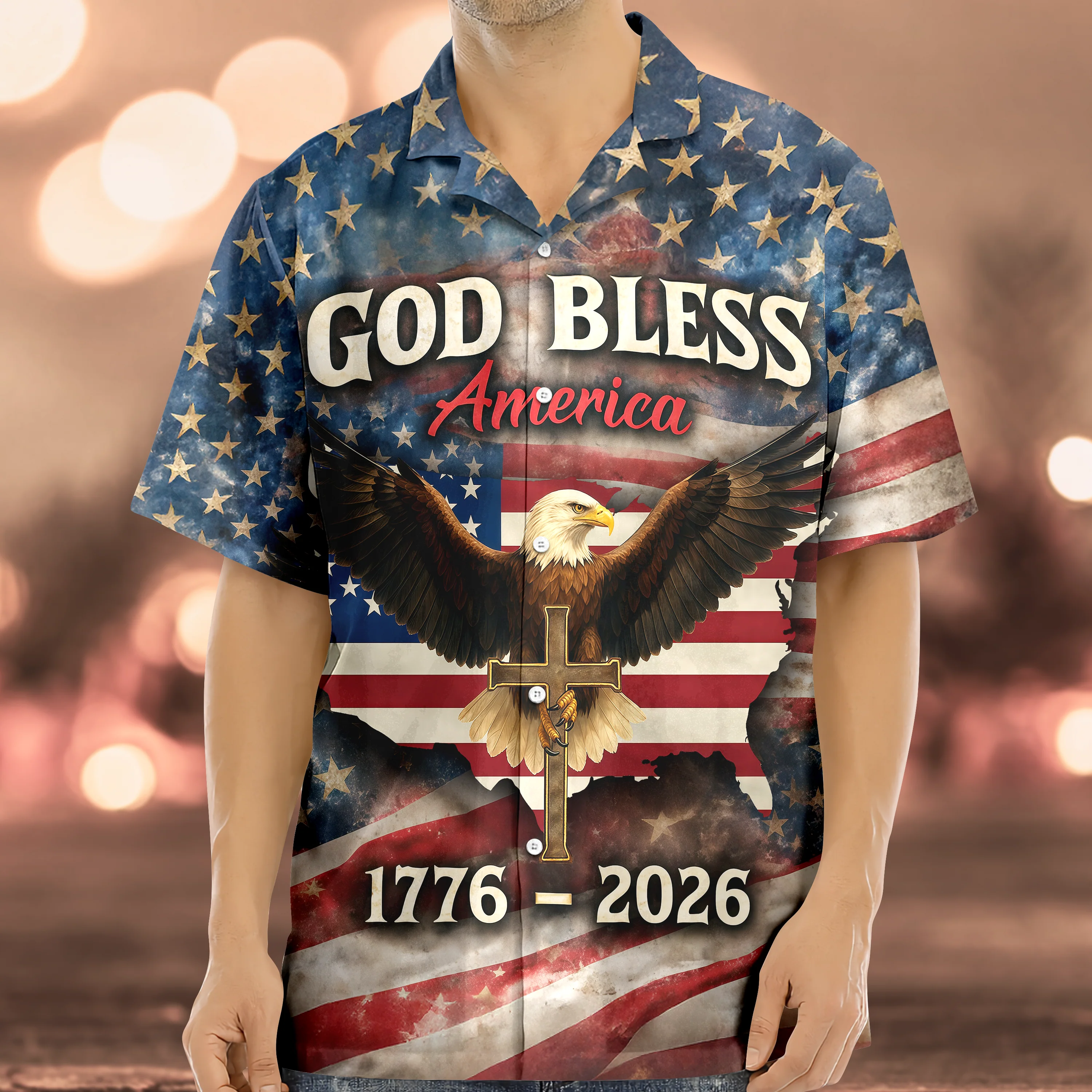 Patriotic 250th Anniversary God Bless America Eagle 1776–2026 Hawaii Shirt HA75 920150 - Image 6