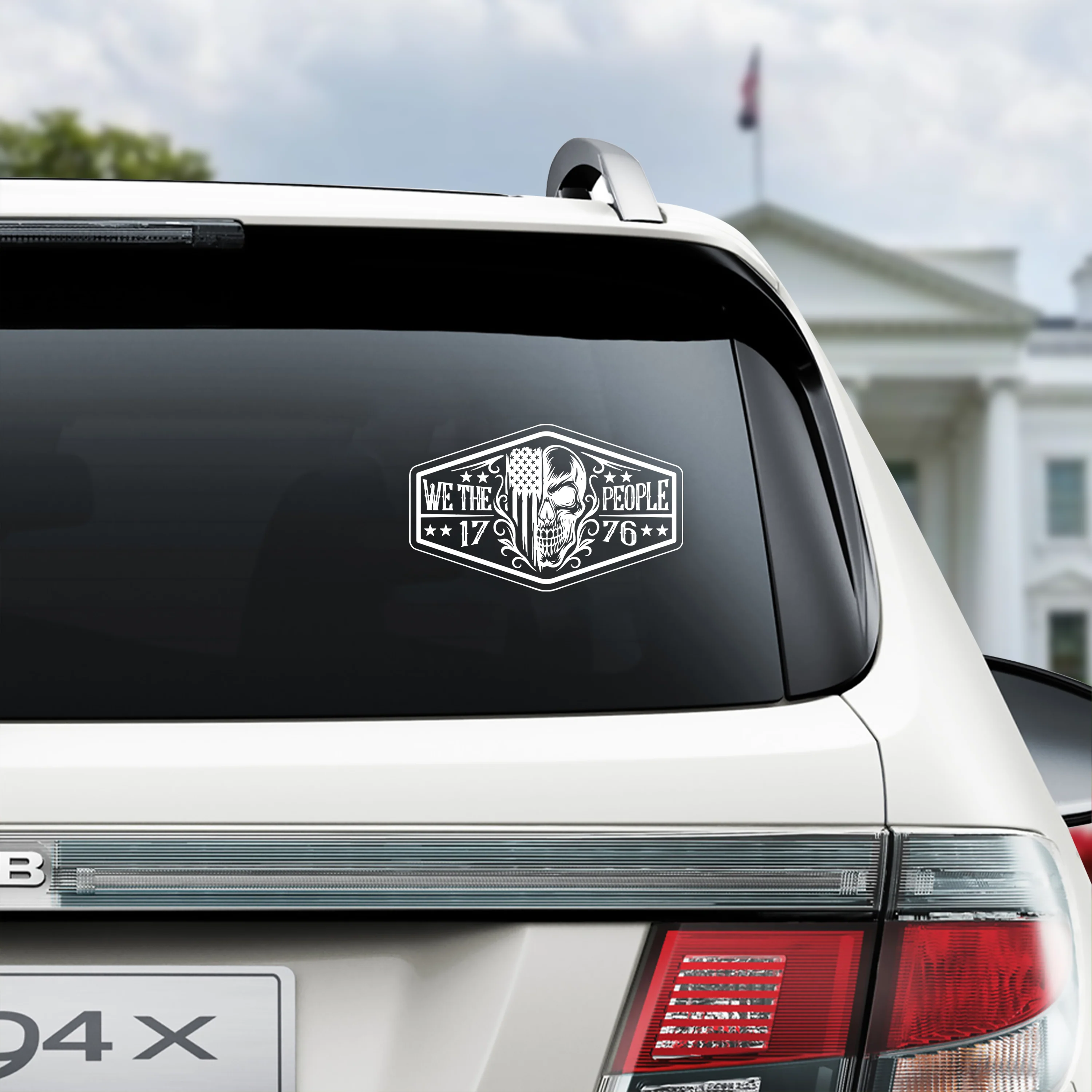 Patriotic We the People USA Flag Skull America 1776 Car Window Decal Sticker HA75 898966 - Image 4