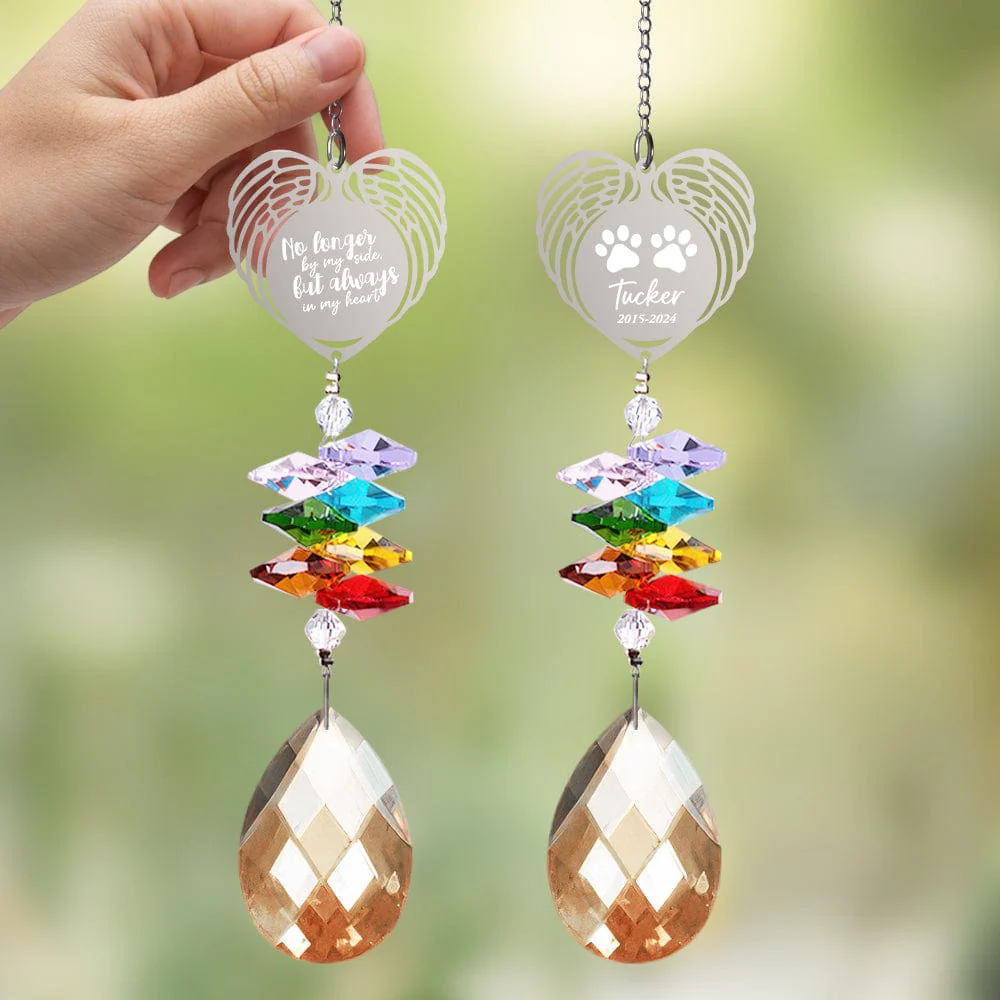 Paws Print On Our Hearts Dog Cat Pet Personalized Memorial Rainbow Suncatcher HA75 891520 - Image 3