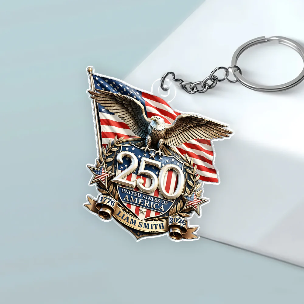 Personalized America 250th Anniversary Patriot Eagle Acrylic Keychain HA75 921024 - Image 4