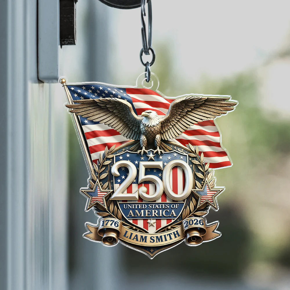 Personalized America 250th Anniversary Patriot Eagle Acrylic Keychain HA75 921024 - Image 6
