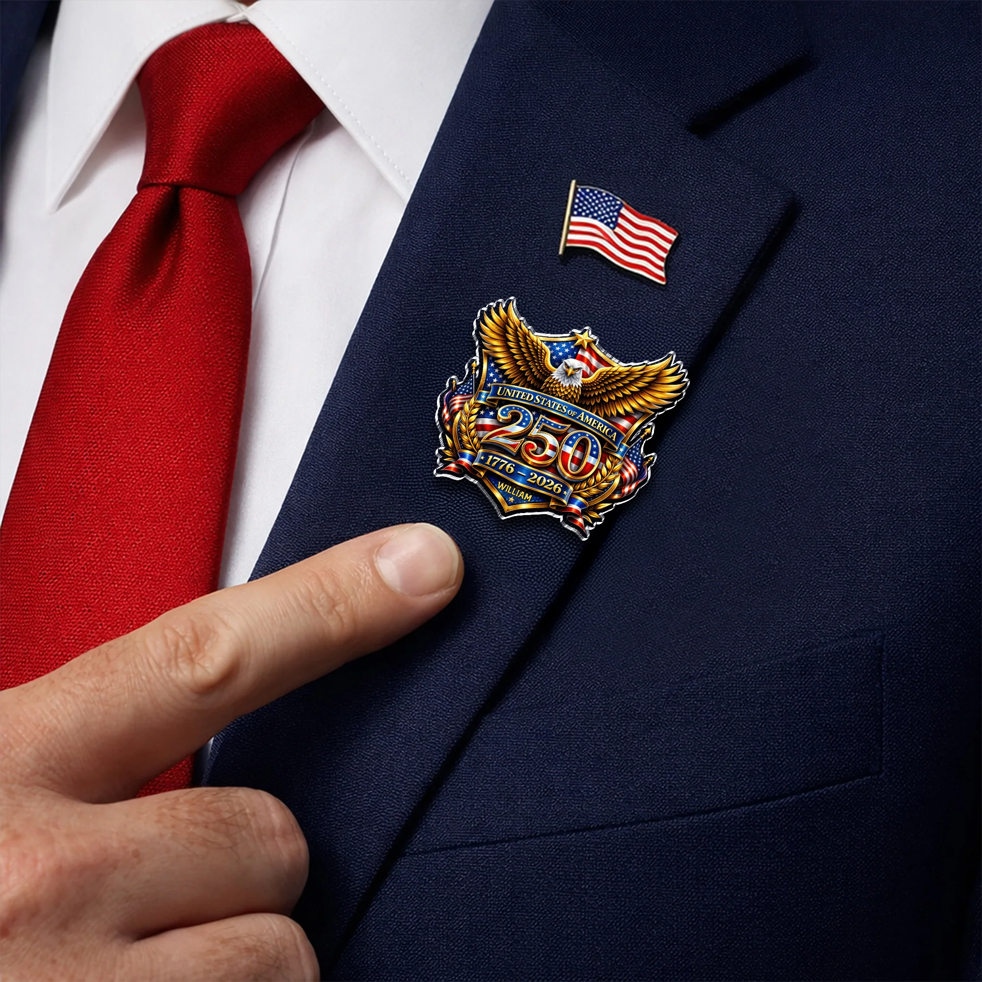 Personalized America 250th Anniversary Patriot Eagle Acrylic Pin HA75 920980 - Image 7