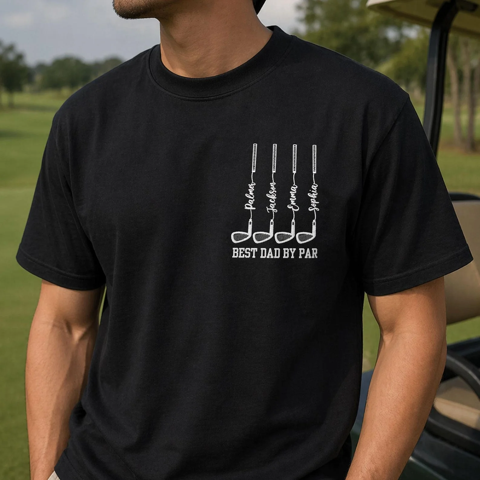 Personalized Best Dad By Par Embroidered Shirt Father Day Golf Gift HA75 921316 - Image 4