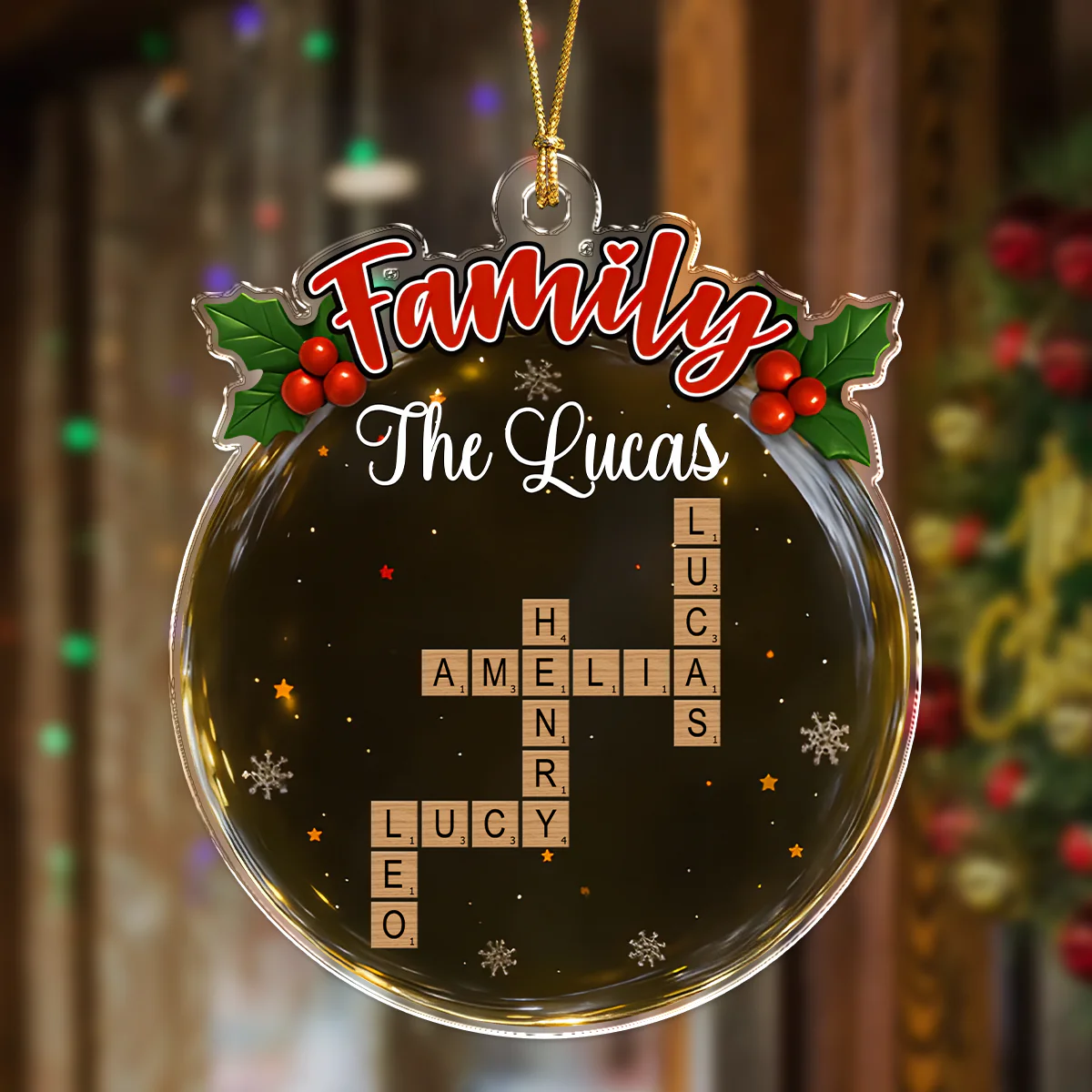 Personalized Crossword Style Family Keepsake Acrylic Ornament Christmas Gift HA75 897690 - Image 4