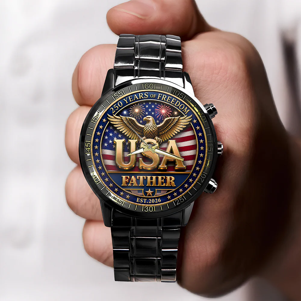 Personalized Dad Grandpa 250 Years Of Freedom Men's Wrist Watch Gift For Dad, Grandpa HA75 921346 - Image 3