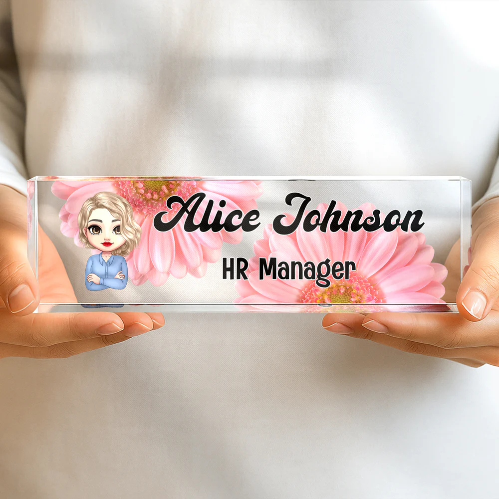 Personalized Daisy Flowers Acrylic Desk Name Plate Gift for Teacher, Colleagues, Coworkers HA75 892744 - Image 4