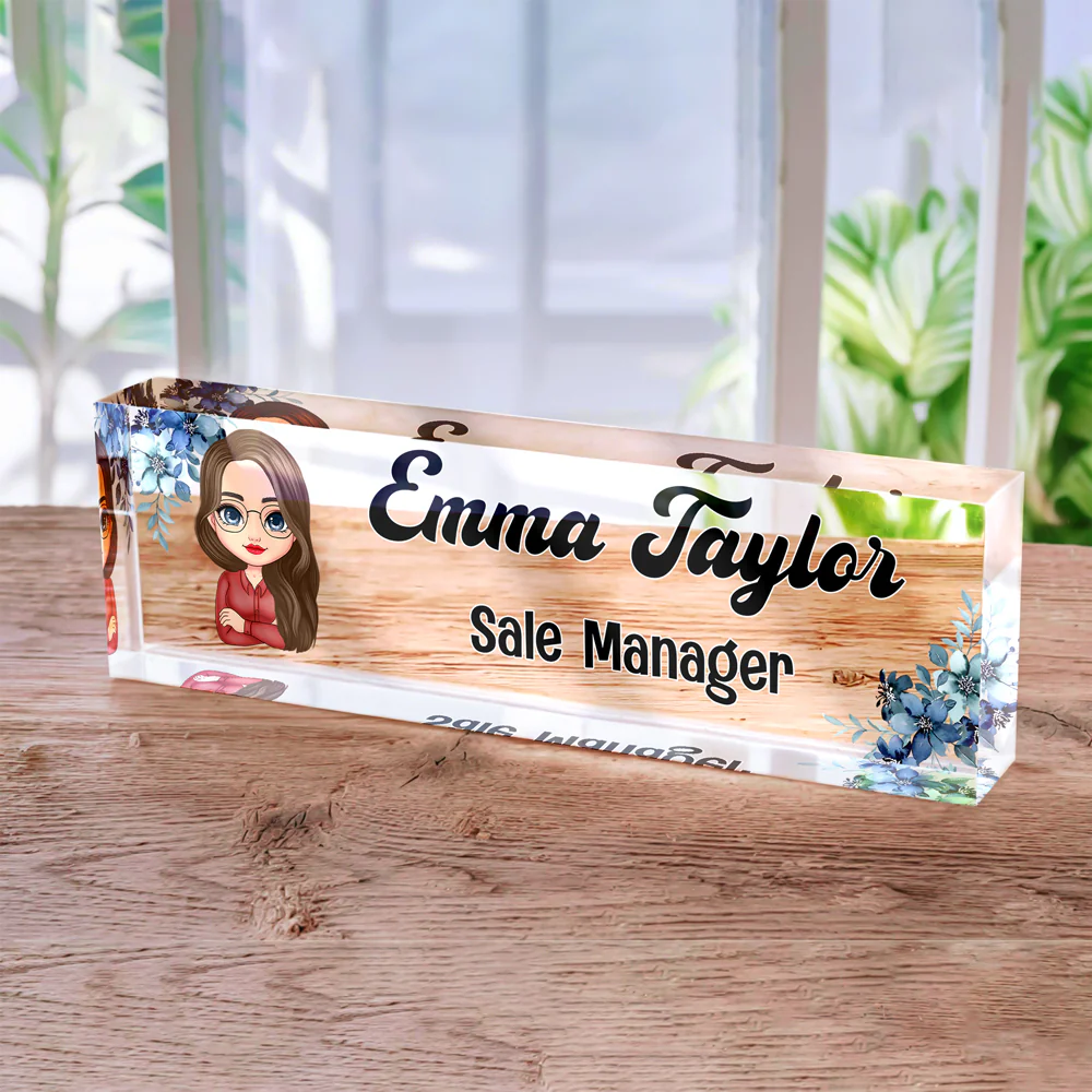 Personalized Daisy Flowers Acrylic Desk Name Plate Gift for Teacher, Colleagues, Coworkers HA75 892744 - Image 5