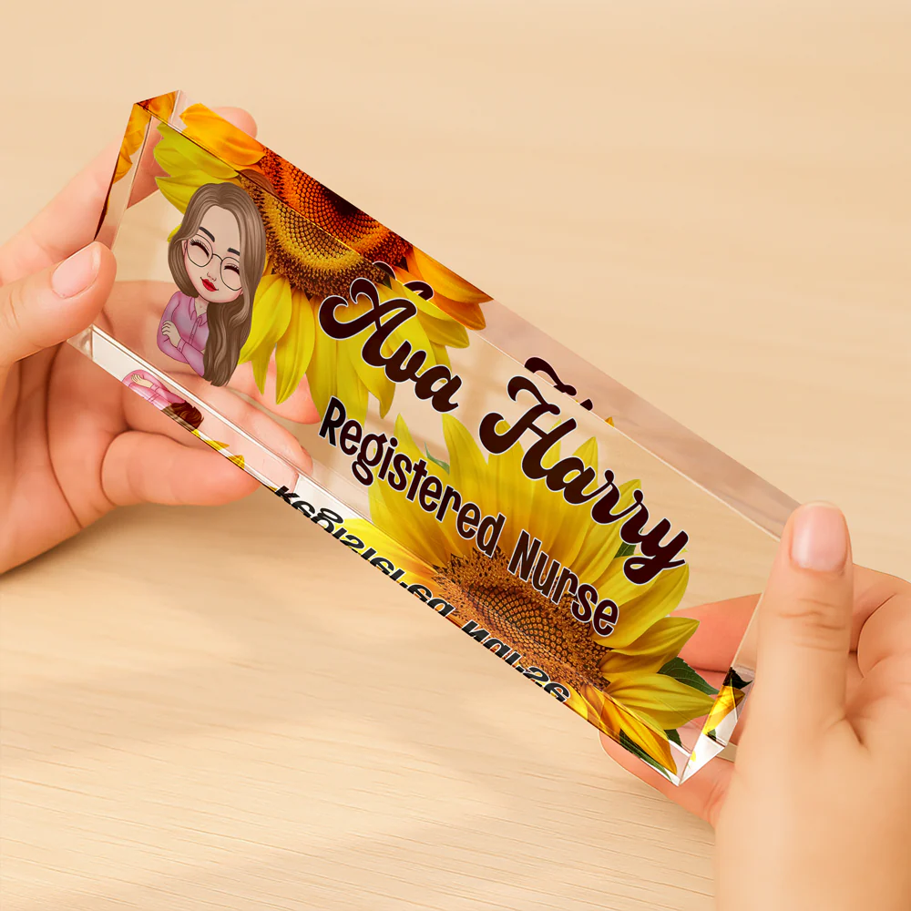 Personalized Daisy Flowers Acrylic Desk Name Plate Gift for Teacher, Colleagues, Coworkers HA75 892744 - Image 6