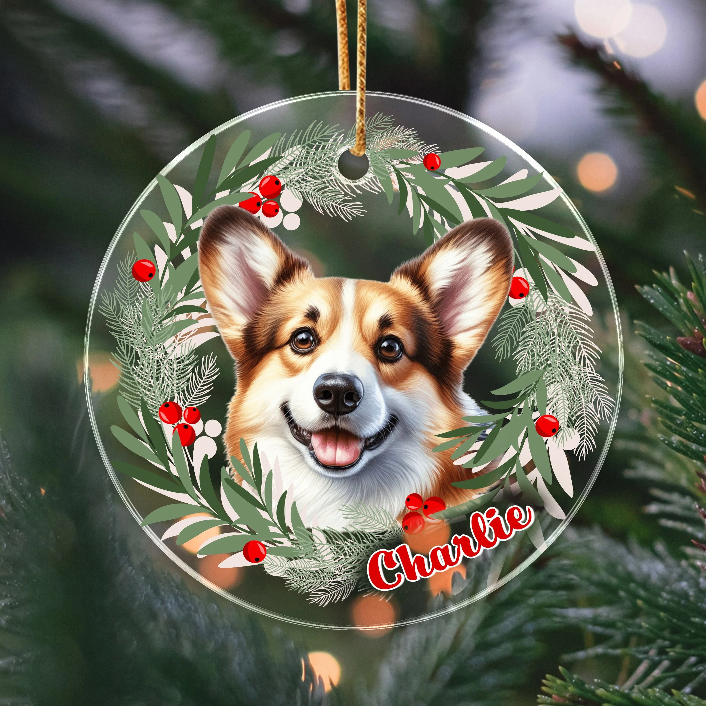 Personalized Dog Christmas Acrylic Ornament HA75 891574 - Image 2