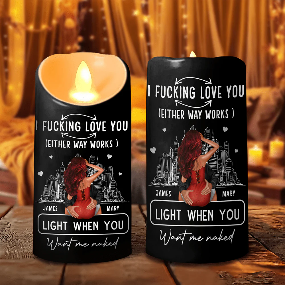 Personalized F*ck Love You Light When You Want Me Naked LED Candle HA75 891840 - Image 2