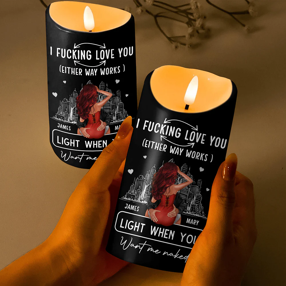 Personalized F*ck Love You Light When You Want Me Naked LED Candle HA75 891840 - Image 3