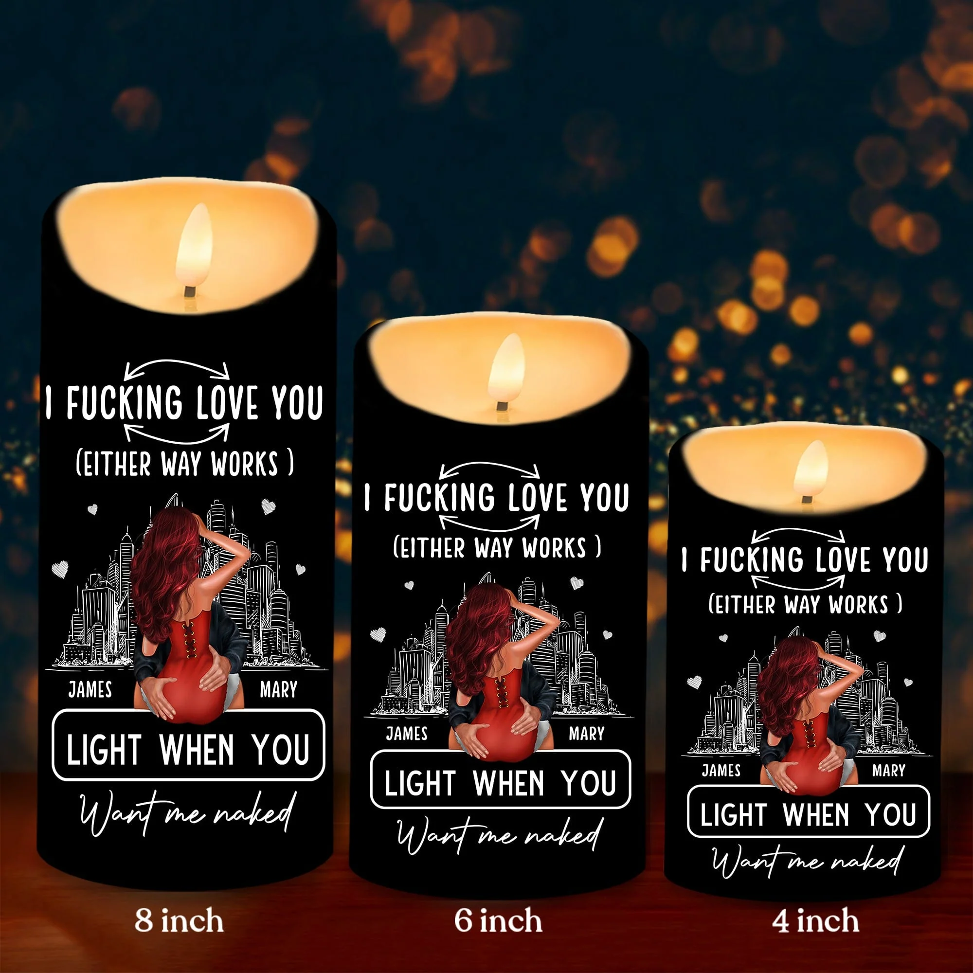 Personalized F*ck Love You Light When You Want Me Naked LED Candle HA75 891840 - Image 5