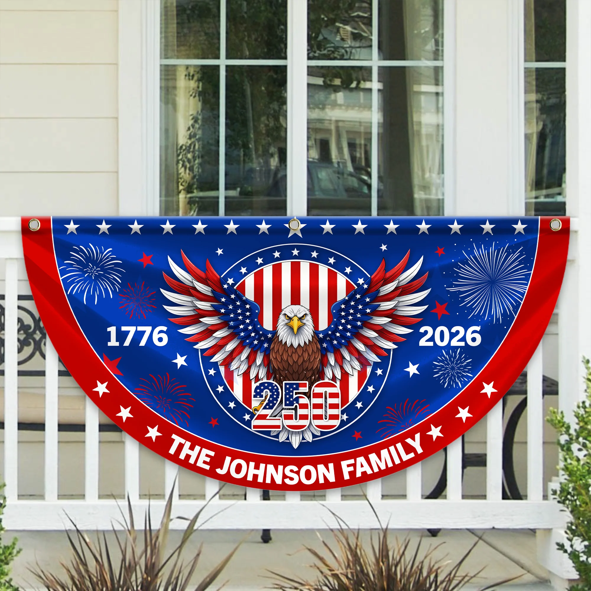 Personalized Family Name 1776-2026 250 Years Birthday America Non-Pleated Fan Flag HA75 920184 - Image 5