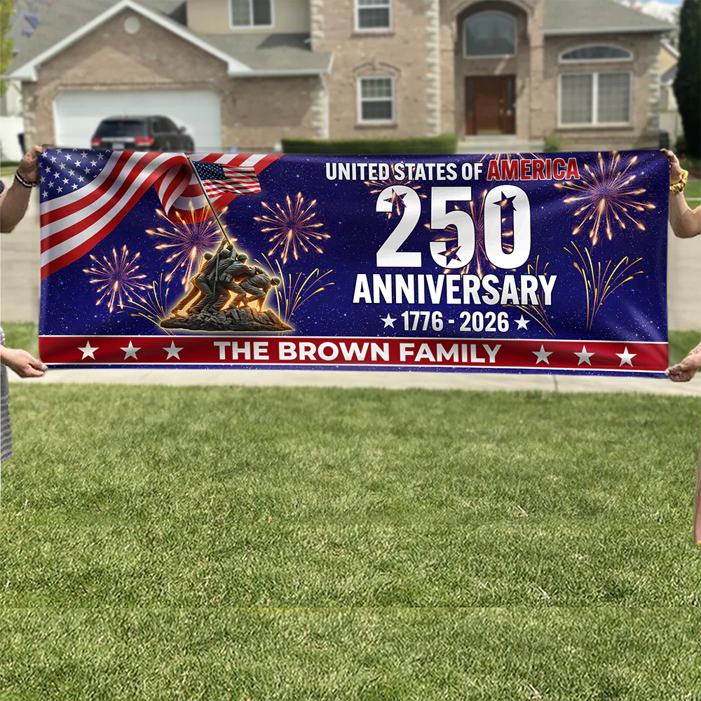 Personalized Family Name 1776-2026 250th Anniversary USA Patriotic Banner HA75 920728 - Image 4