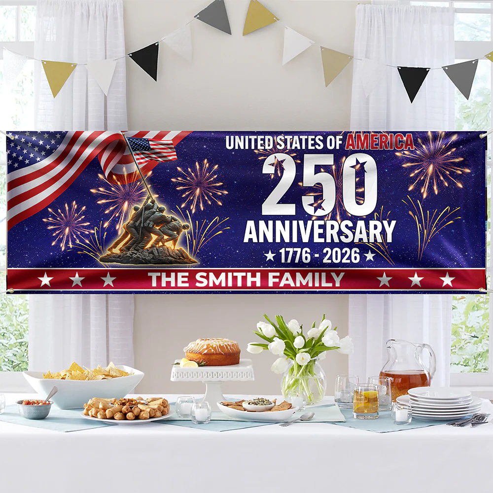 Personalized Family Name 1776-2026 250th Anniversary USA Patriotic Banner HA75 920728 - Image 7