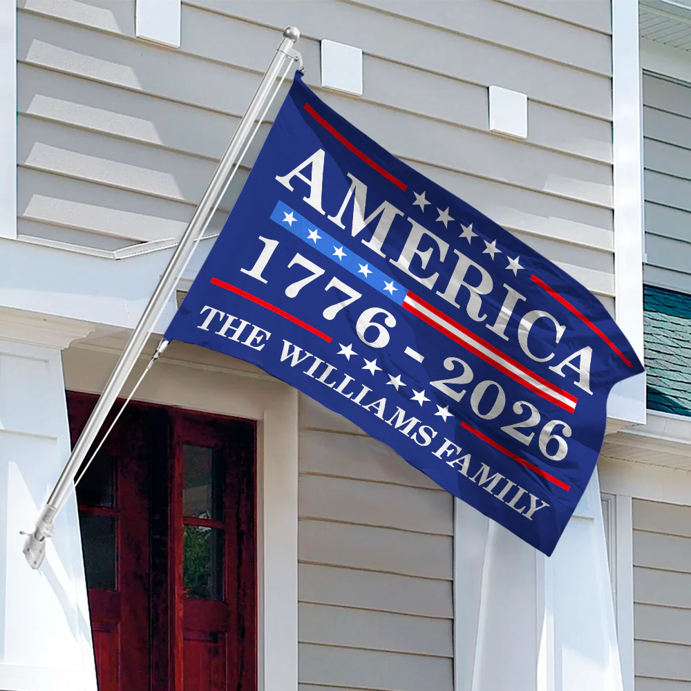 Personalized Family Name 250th Birthday Flag America Anniversary Banner House Flag HA75 898816 - Image 3