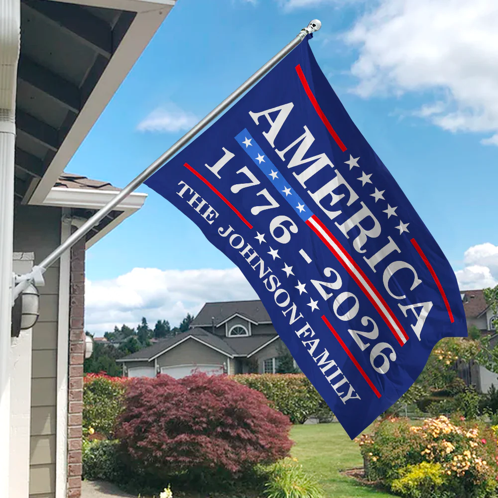Personalized Family Name 250th Birthday Flag America Anniversary Banner House Flag HA75 898816 - Image 4
