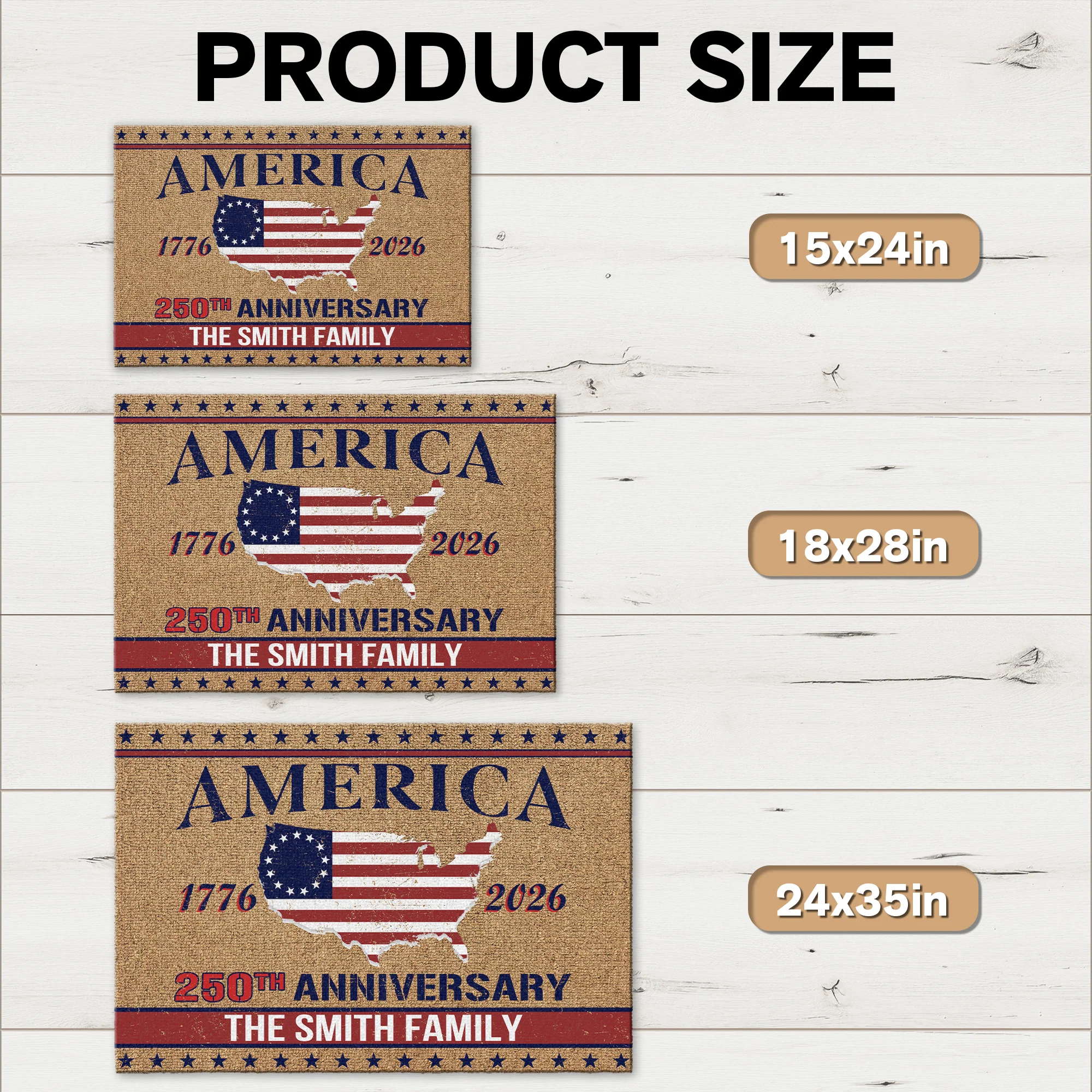 Personalized Family Name America 250th Anniversary Doormat HA75 898942 - Image 5