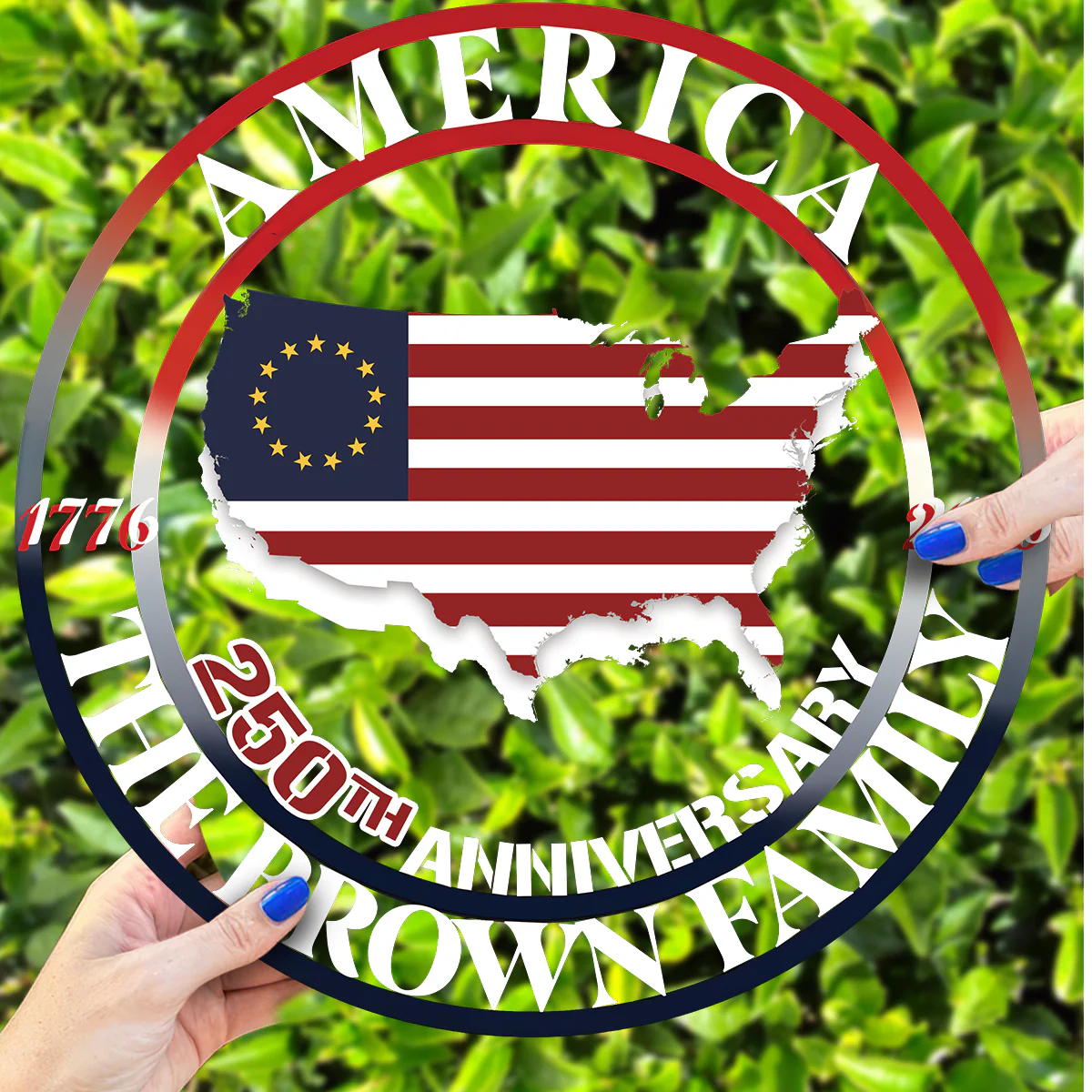 Personalized Family Name America 250th Anniversary Monogram Metal Sign HA75 920032 - Image 4
