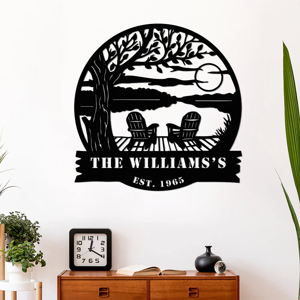 Personalized Family Name Lake House Metal Sign Gift For Couple Anniversary HA75 920016 - Image 2