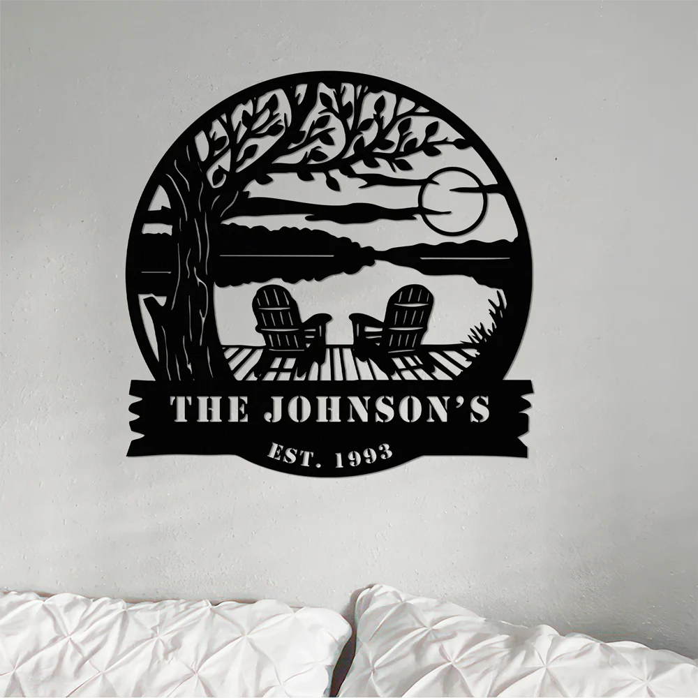 Personalized Family Name Lake House Metal Sign Gift For Couple Anniversary HA75 920016 - Image 3