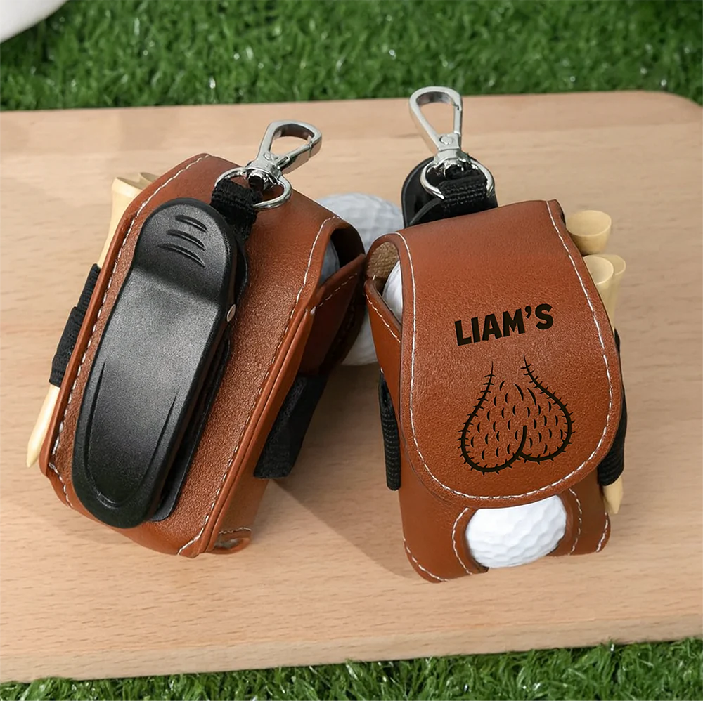 Personalized Golf Leather Golf Ball Bag Golf Gifts for Men, Funny Gift HA75 921294 - Image 4