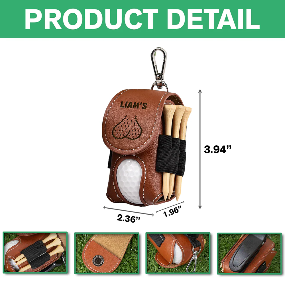 Personalized Golf Leather Golf Ball Bag Golf Gifts for Men, Funny Gift HA75 921294 - Image 6
