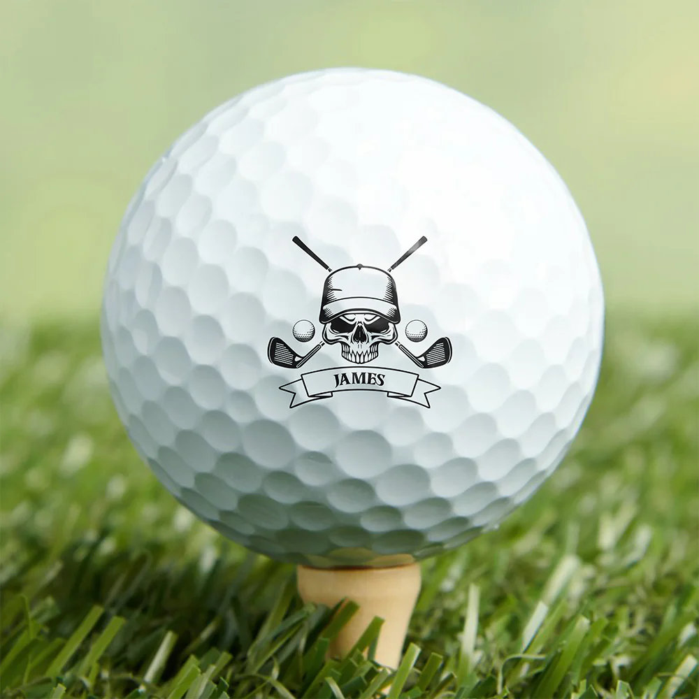 Personalized Golf Skull Golf Ball Stamp Box Golf Gifts for Men, Gift for Golfers, Golf Lovers HA75 898674 - Image 2