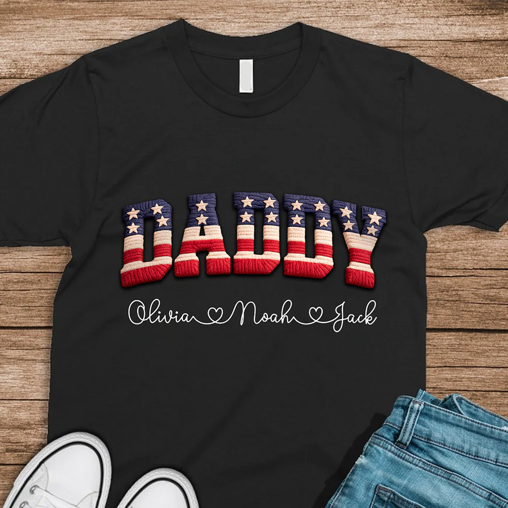Personalized Mama, Mom With Kids Names Patriotic Dark Shirt HA75 920868 - Image 7