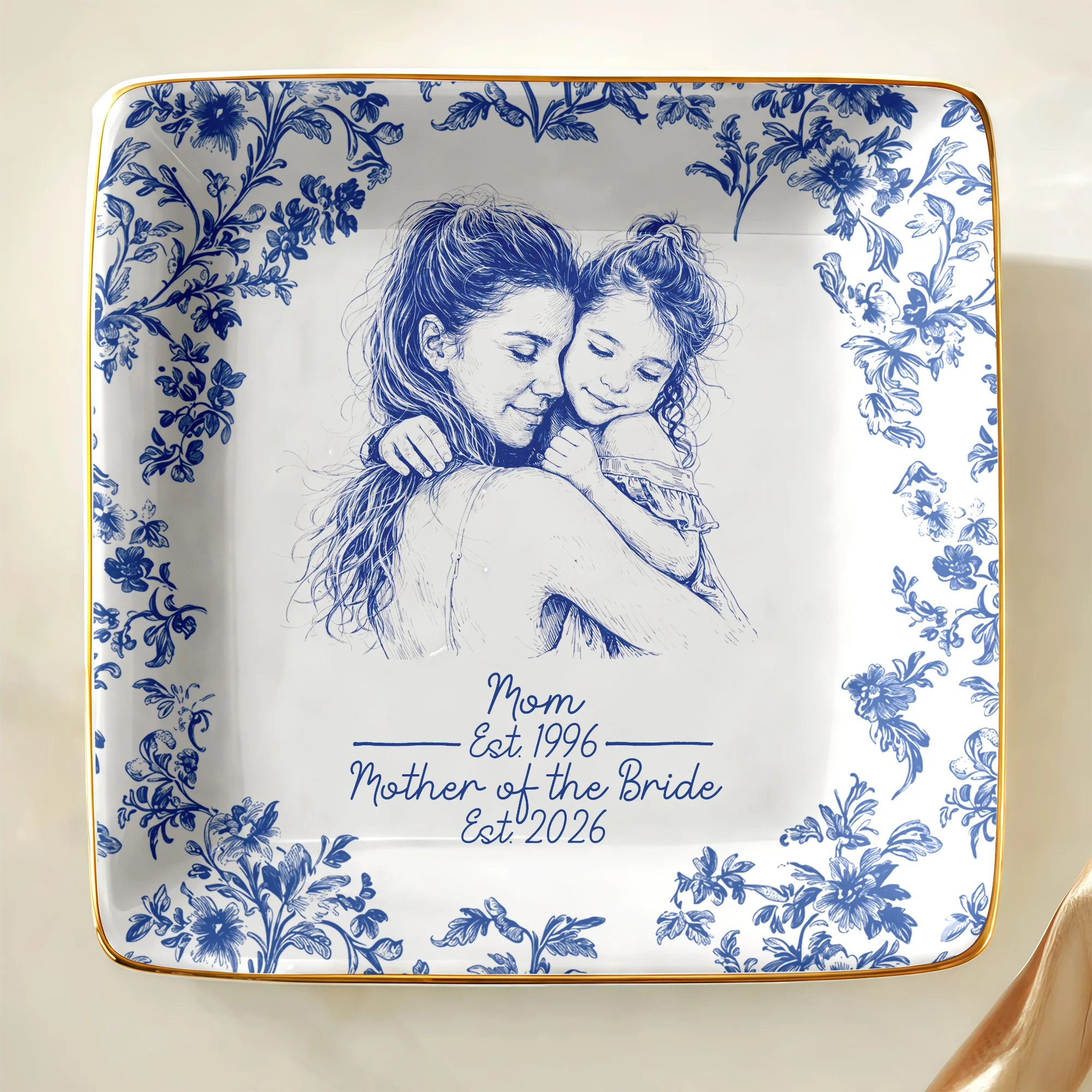 Personalized Mother of the Bride Photo Jewelry Dish Wedding Gift from Daughter HA75 921066 - Image 5