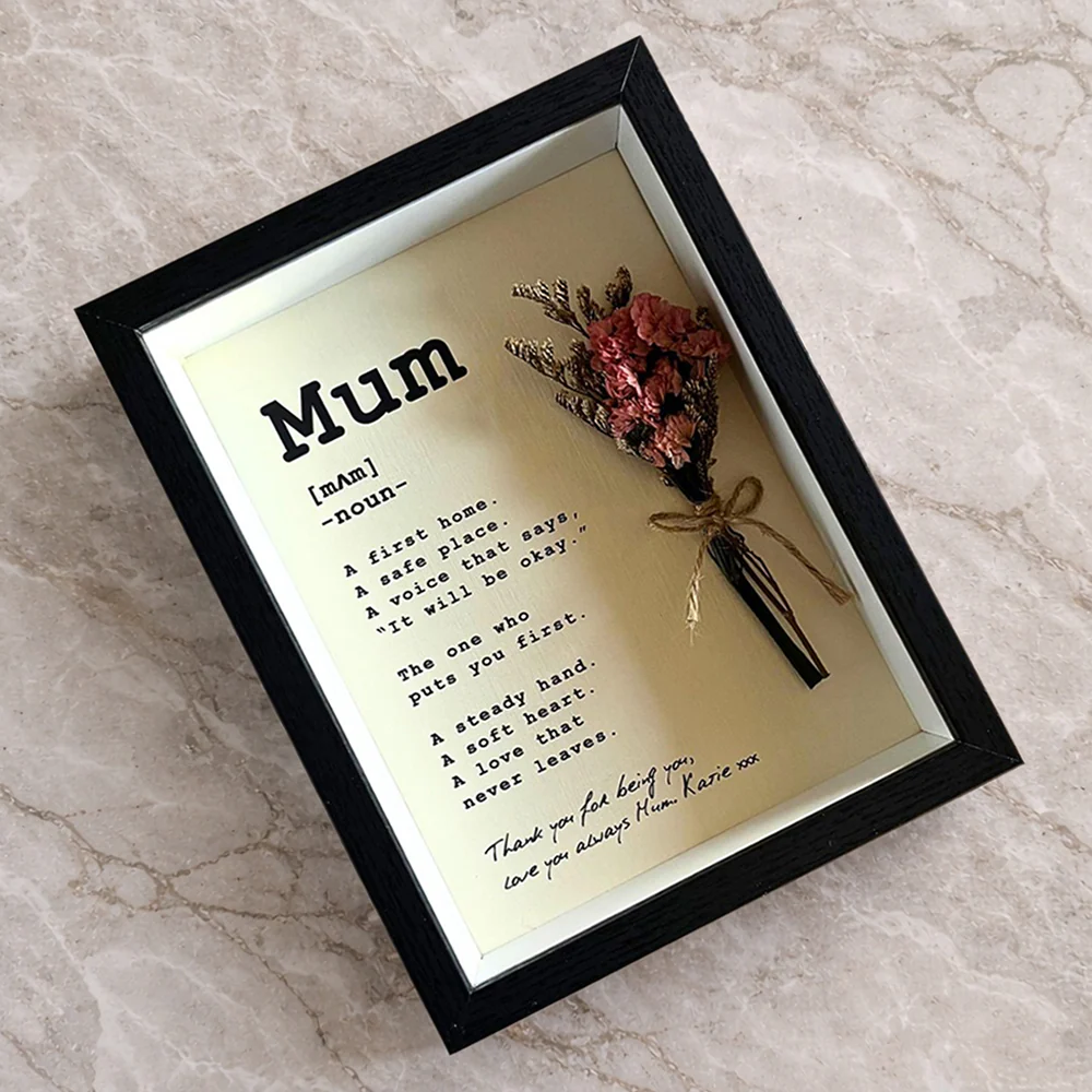 Personalized Mum Shadow Box Frame With Mini Dry Flower Bouquet, Mothers Day Gift HA75 920798 - Image 6
