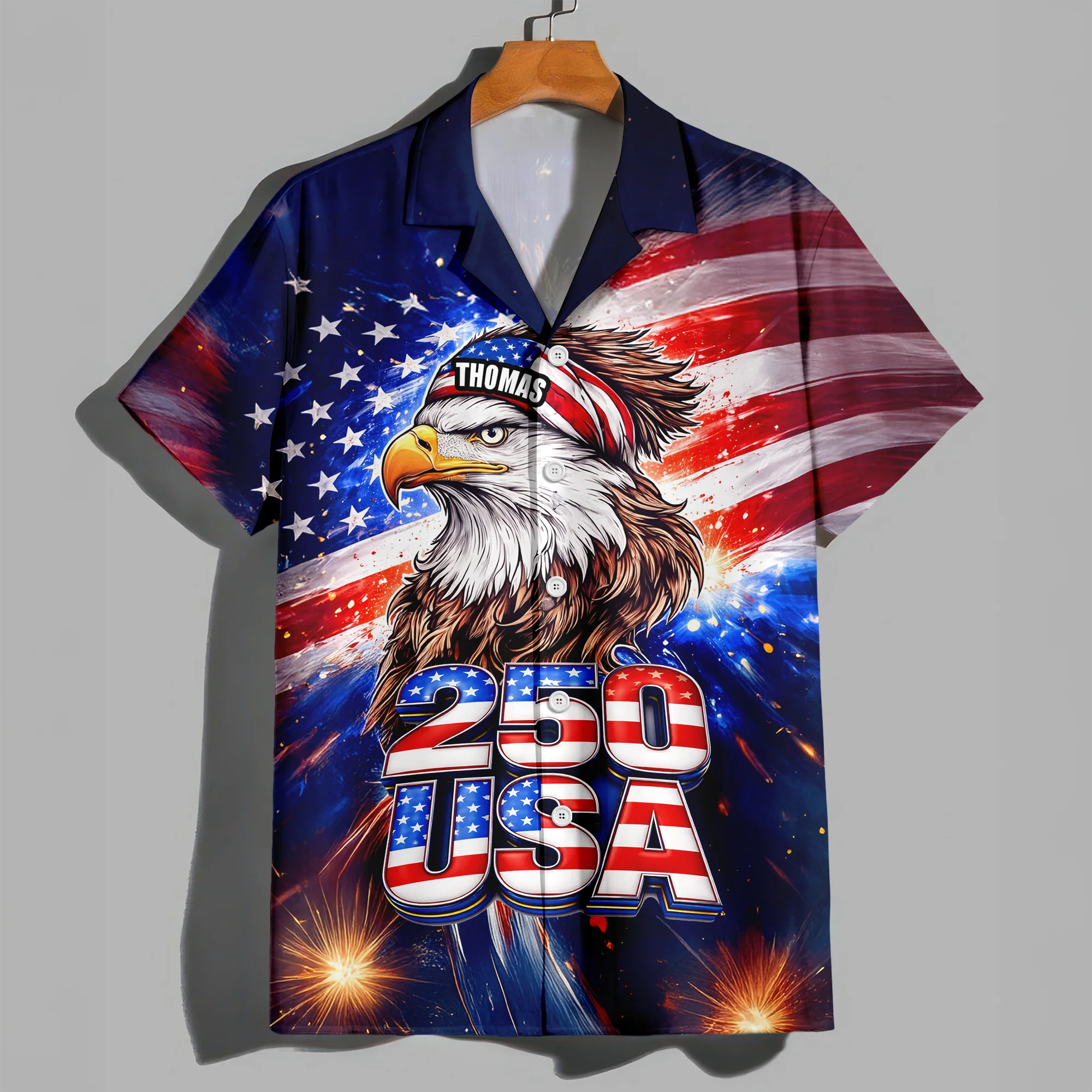 Personalized Name 250 Eagle America Patriotic Hawaii Shirt HA75 921008 - Image 2