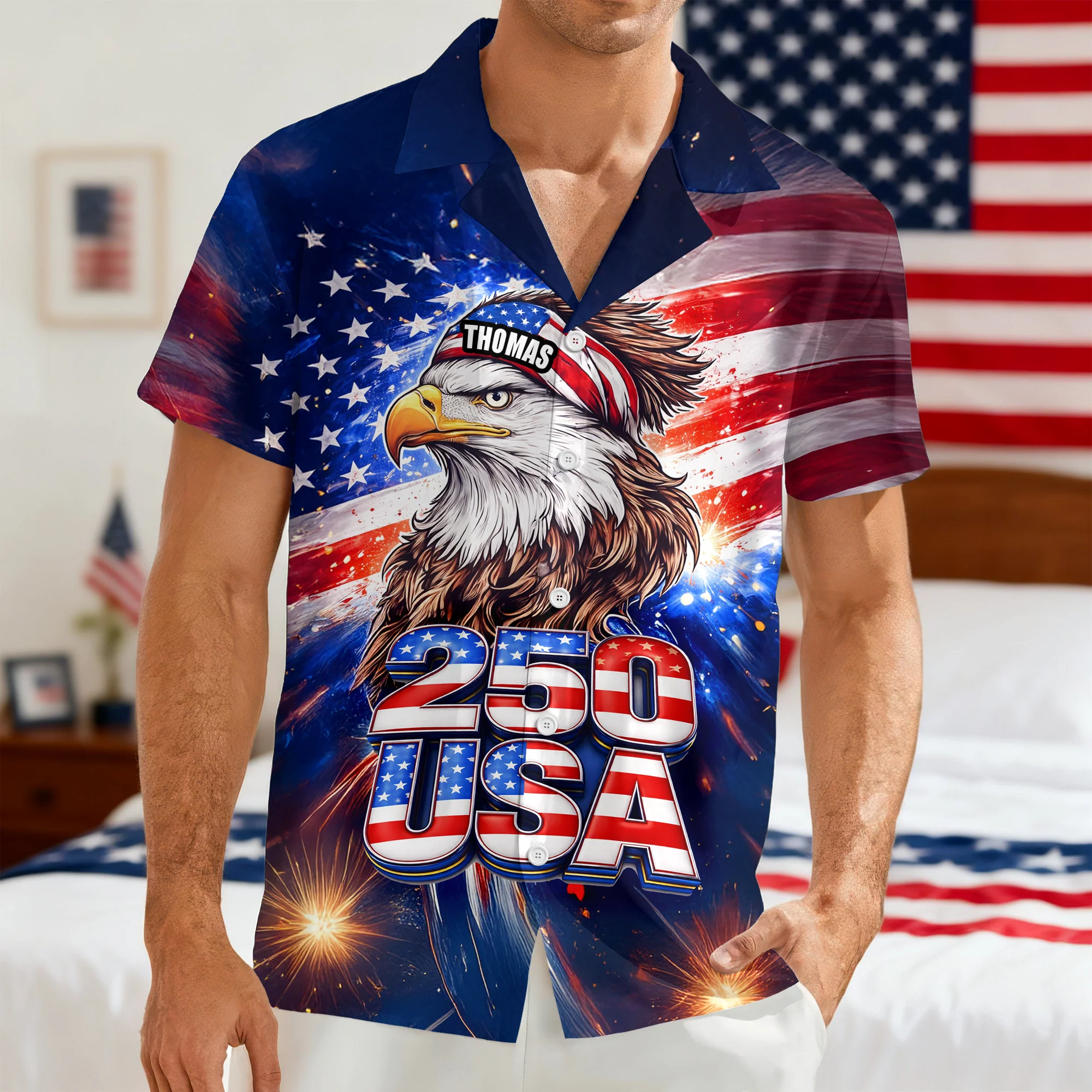 Personalized Name 250 Eagle America Patriotic Hawaii Shirt HA75 921008 - Image 4