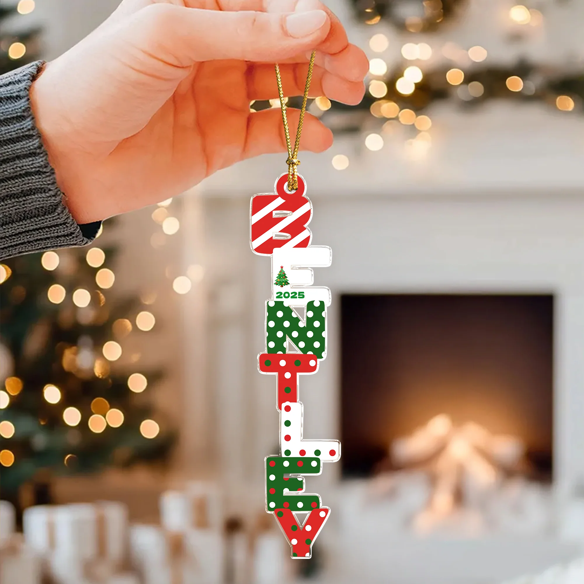 Personalized Name Letter Christmas Acrylic Ornament Family Gift HA75 897998 - Image 4