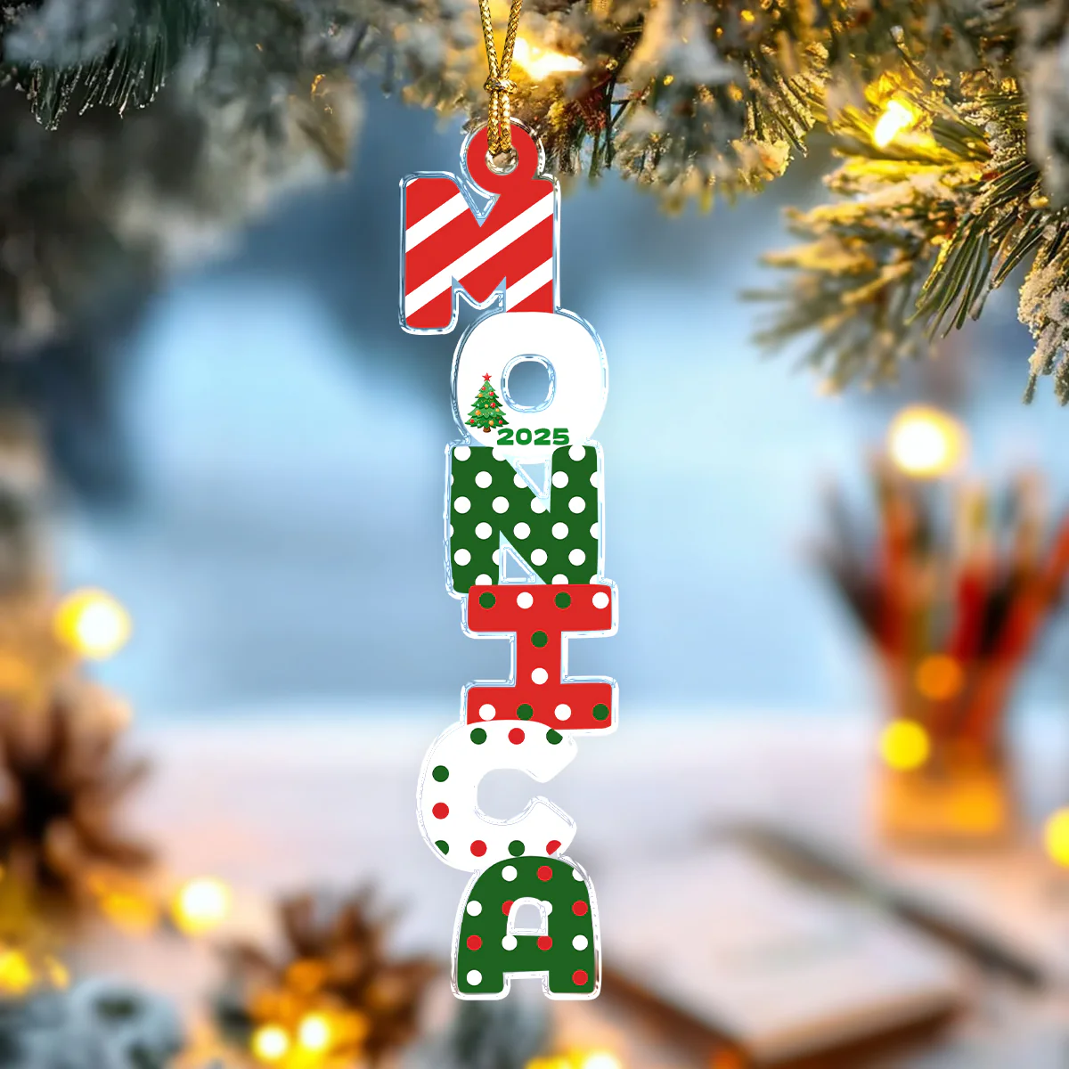 Personalized Name Letter Christmas Acrylic Ornament Family Gift HA75 897998 - Image 7