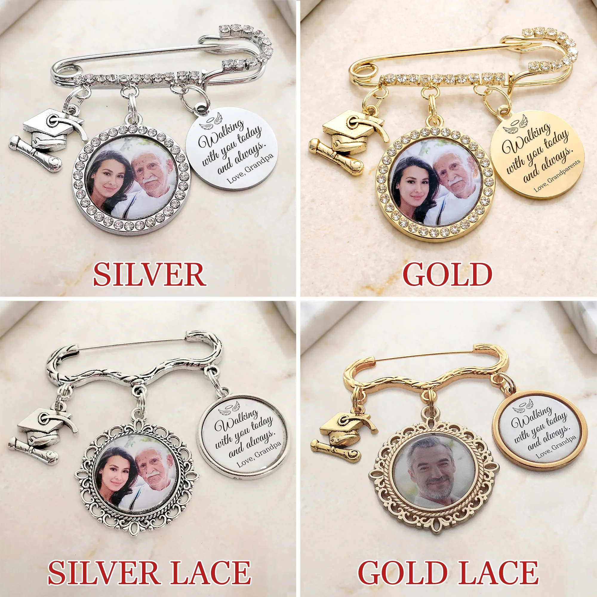 Personalized Photo 2026 Graduation Cap Memorial Tassel Picture Lapel Pin HA75 921076 - Image 3