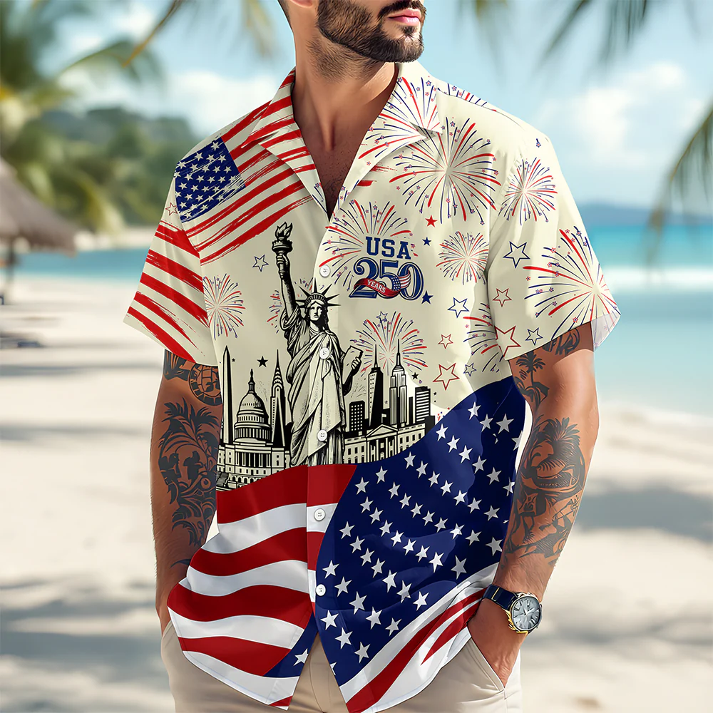 Personalized Statue of Liberty - USA 250th Anniversary Patriotic Hawaii Shirt HA75 921622 - Image 2